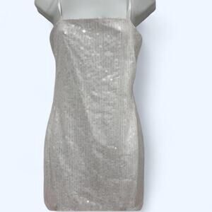 White sequin mini dress partydress